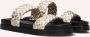 Omoda Gouden leren slippers met geweven bovenwerk - Thumbnail 1