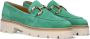 Chain Detail Bee Bold Loafers Instappers Dames Groen - Thumbnail 1
