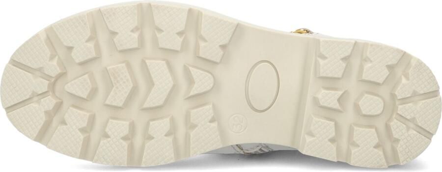 Omoda Beige leren enkellaarsjes met kettingdetail - Foto 4