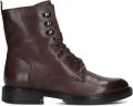 Omoda Bruine leren veterschoenen voor dames - Donkerbruin