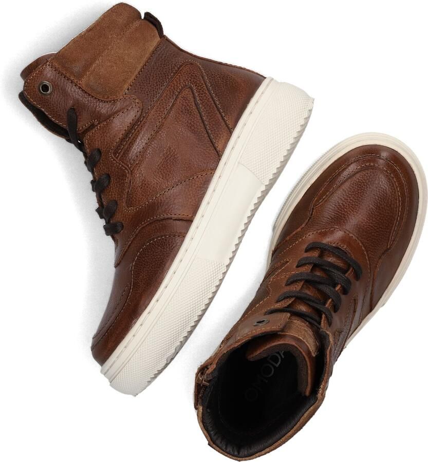 Omoda K001043 Hoge sneakers Leren Sneaker Jongens Cognac - Foto 4