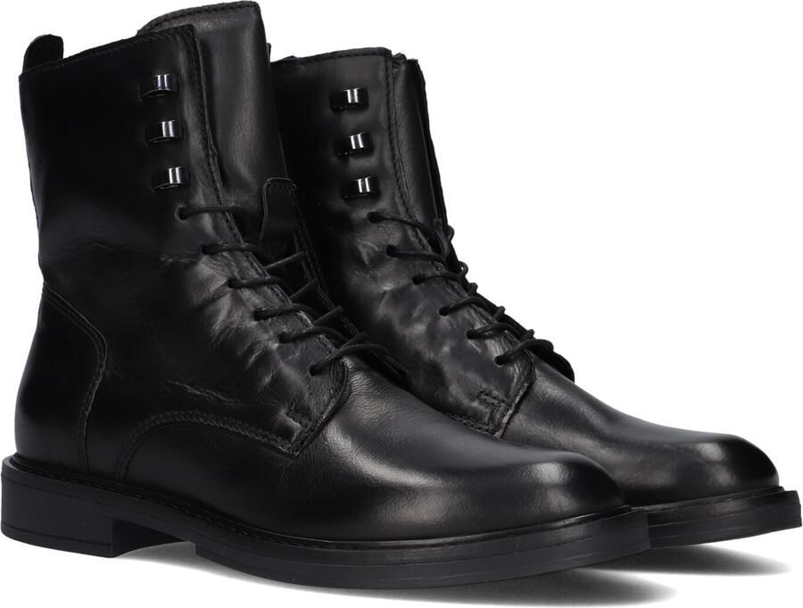 Omoda Zwarte Leren Veterschoenen