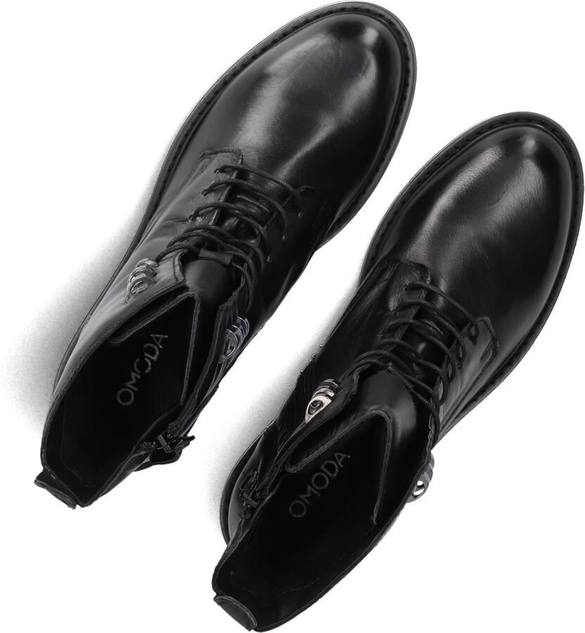 Omoda Zwarte Leren Veterschoenen - Foto 2