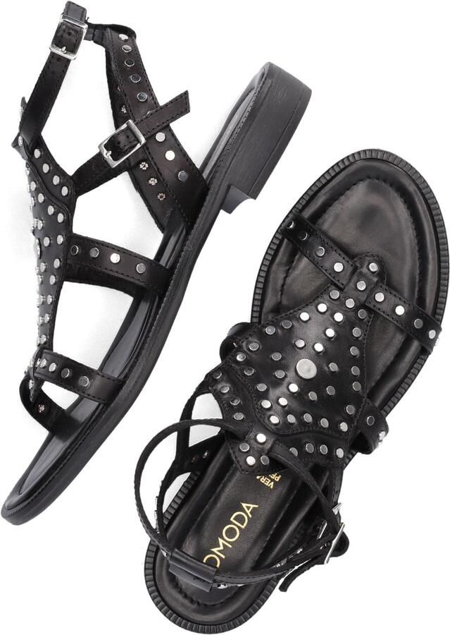 Omoda Zwarte Sandalen met Metalen Studs