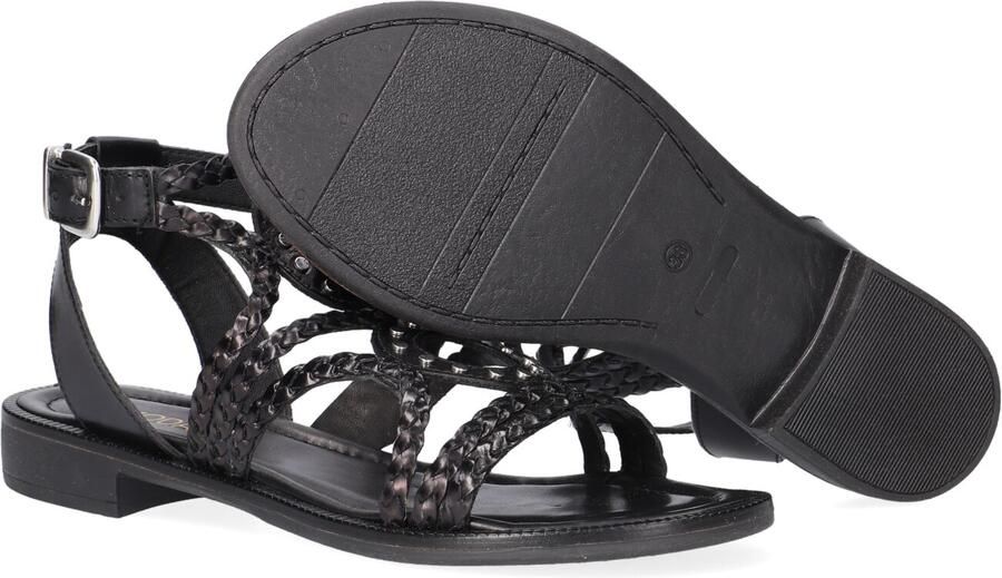 Omoda Zwarte sandalen met studs en gevlochten bandjes - Foto 3