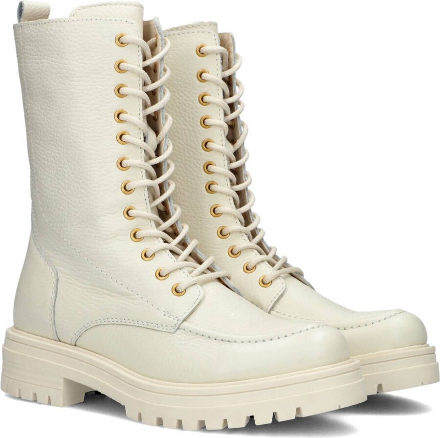 Omoda Lpmonk 08 Veterboots Laarzen Met Veters Dames Wit Schoenen