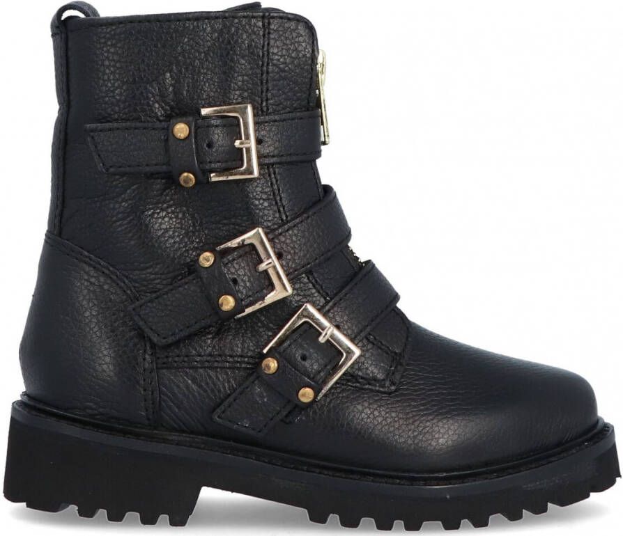Omoda Meisjes Biker boots Bee 572-a Kids Zwart - Schoenen.nl