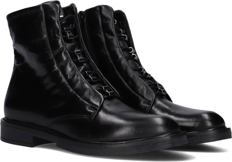 Omoda Zwarte leren veterschoenen