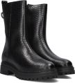 Omoda Zwarte Leren Croco Enkelboots - Zwart