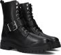Omoda Luna-42 Veterboots Laarzen Met Veters Dames Zwart - Thumbnail 1