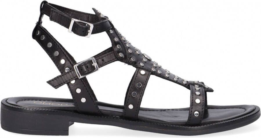 Omoda Zwarte Sandalen met Metalen Studs