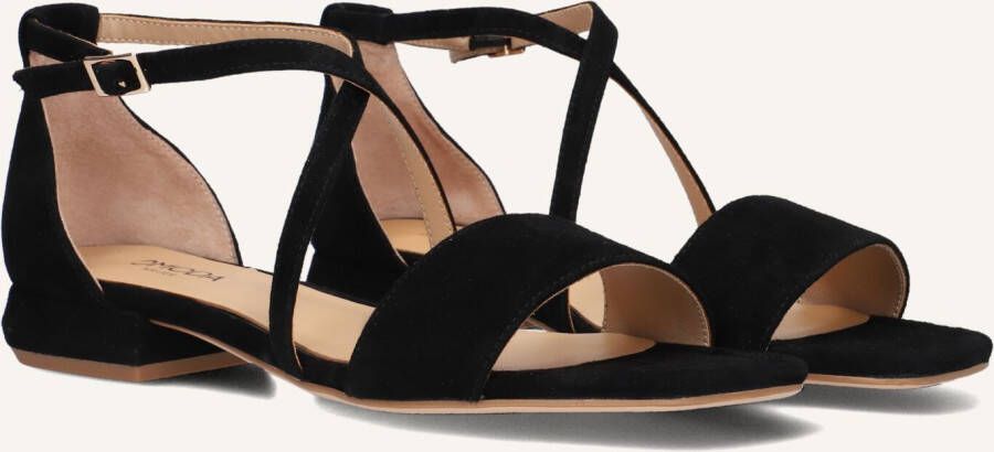 Omoda Zwarte Suède Kruisband Sandalen