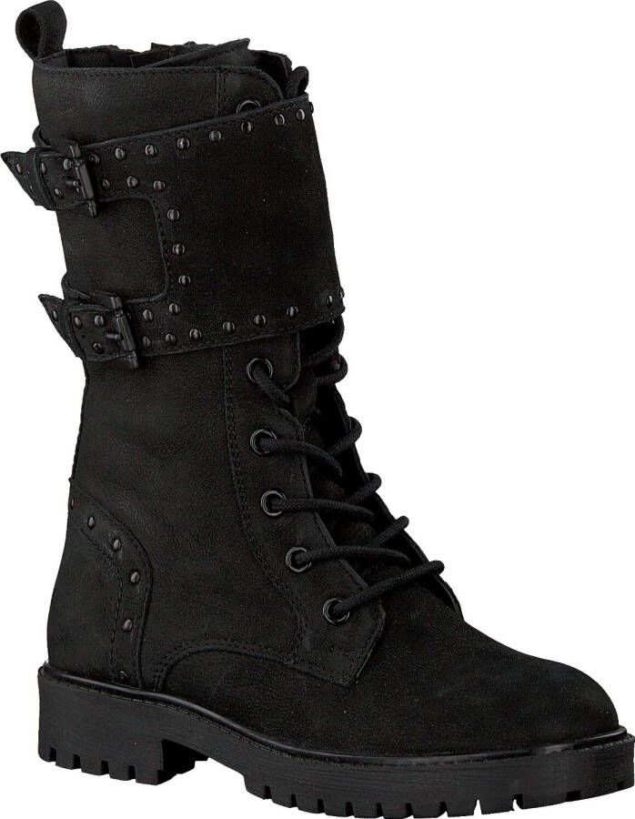 Omoda 690 Veterboots Laarzen Met Veters Meisjes Zwart - Schoenen.nl