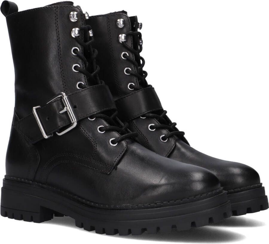 Omoda Luna-42 Veterboots Laarzen Met Veters Dames Zwart