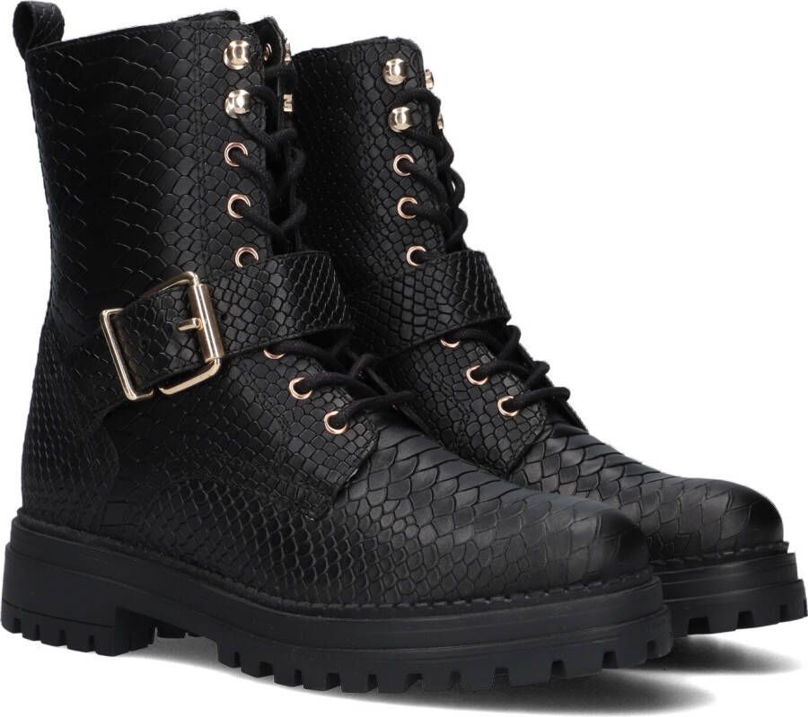 Omoda Luna-42 Veterboots Laarzen Met Veters Dames Zwart