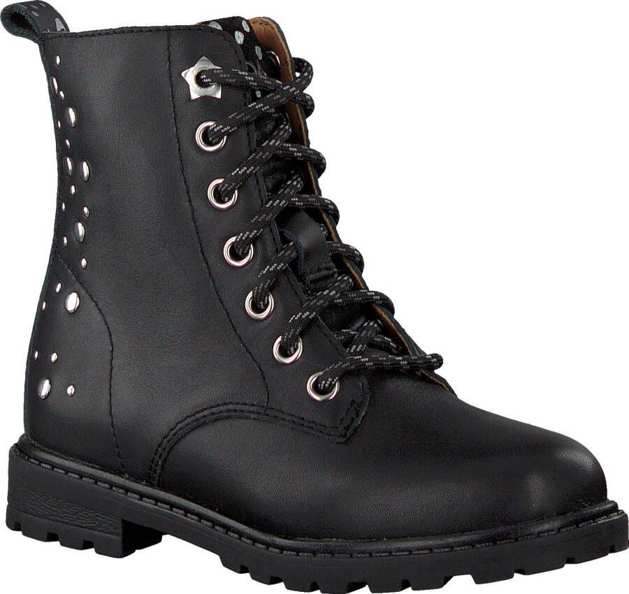 Omoda Om120554 Veterboots Laarzen Met Veters Meisjes Zwart