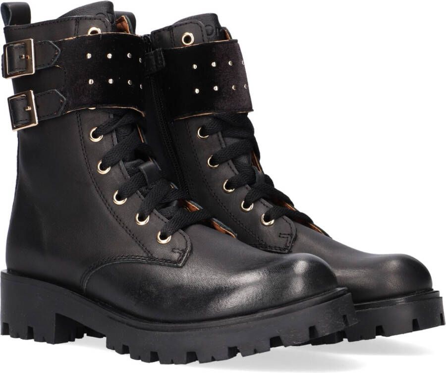 Omoda Om121793 Veterboots Laarzen Met Veters Meisjes Zwart