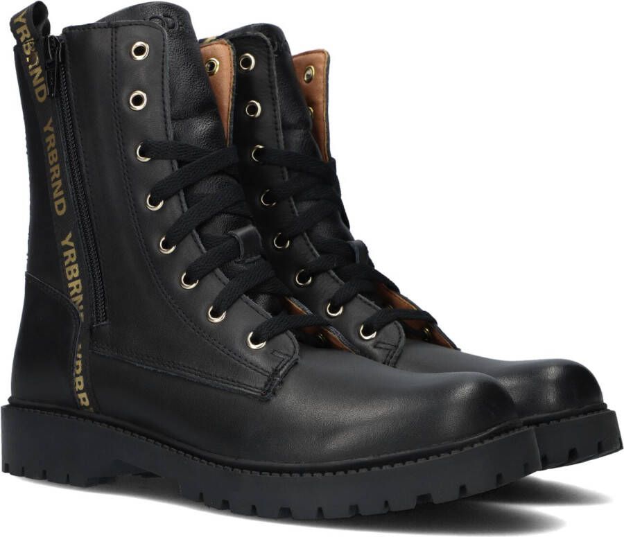 Omoda Om122782 Veterboots Laarzen Met Veters Meisjes Kids Zwart