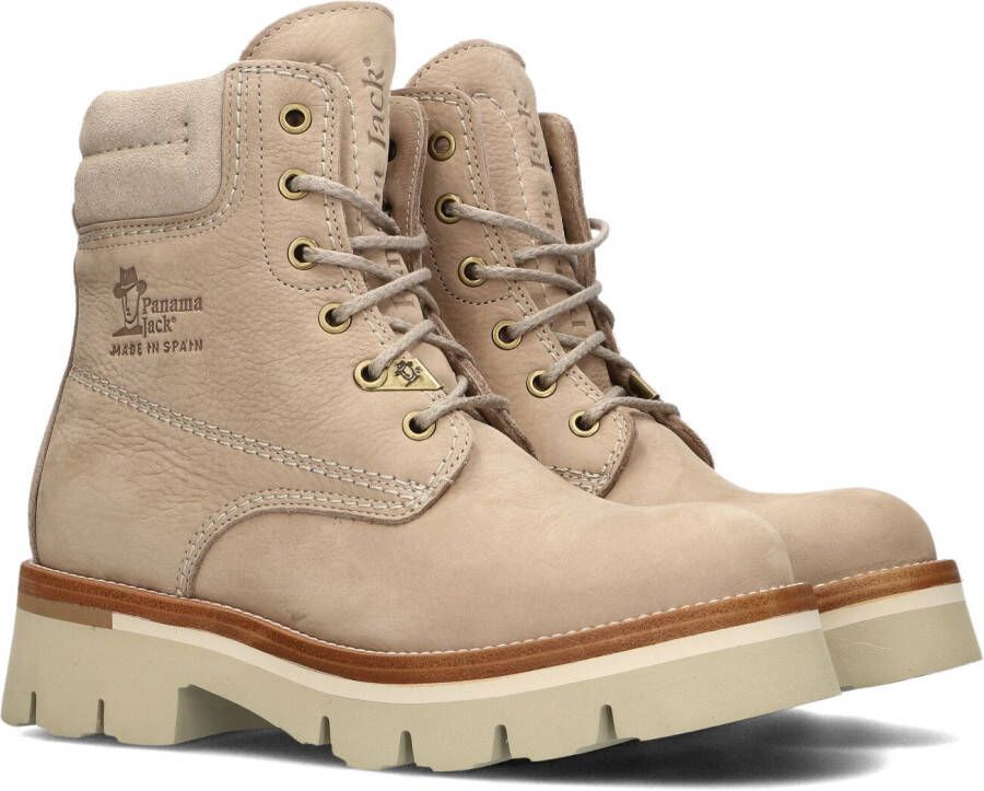 Panama Jack Lua B4 Veterboots Laarzen Met Veters Dames Beige