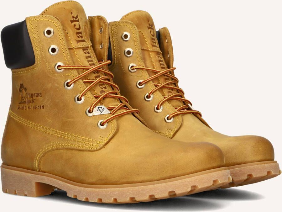 Panama Jack Kameelkleurige Leren Enkellaarzen met Veters Brown Heren