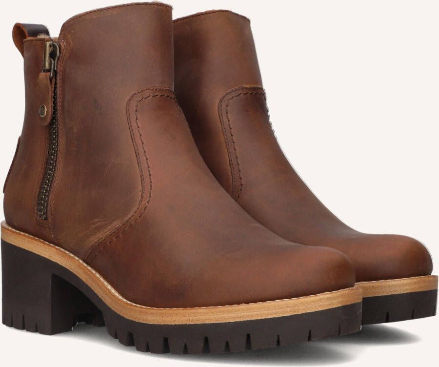 Panama Jack Stijlvolle Bruine Enkellaarzen met Faux Fur Voering Brown Dames