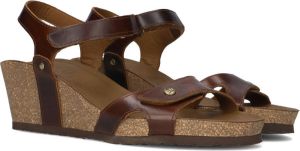Panama Jack Julia Clay dames sandaal op sleehak Cognac