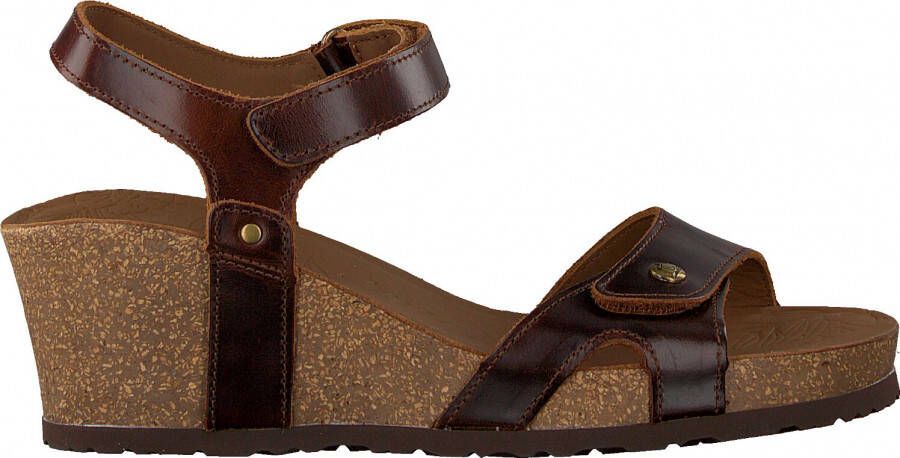 Panama Jack Julia Clay dames sandaal op sleehak Cognac