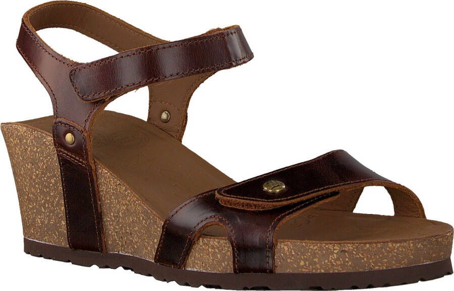 Panama Jack Julia Clay dames sandaal op sleehak Cognac