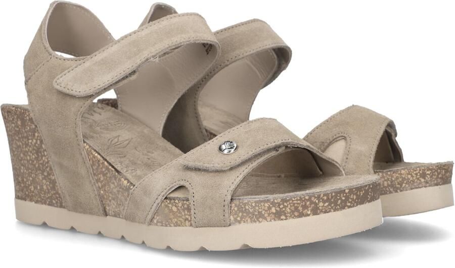 Panama Jack Vila Sandalen Met Sleehak Dames Beige