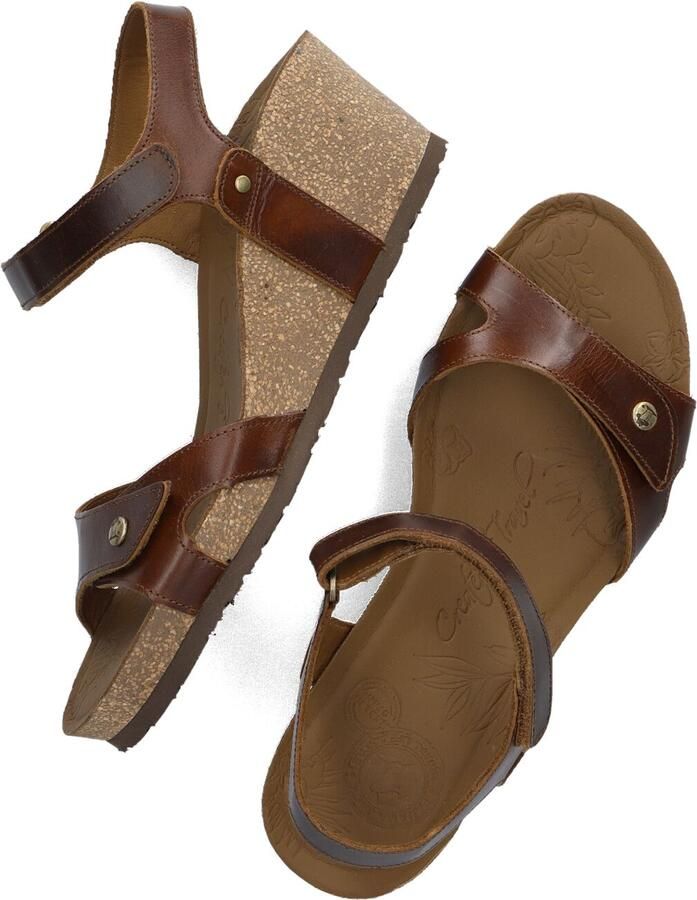 Panama Jack Julia Clay dames sandaal op sleehak Cognac