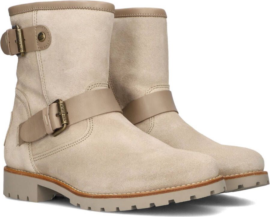 Panama Jack Taupe Suede Biker Boots Felina Beige Dames