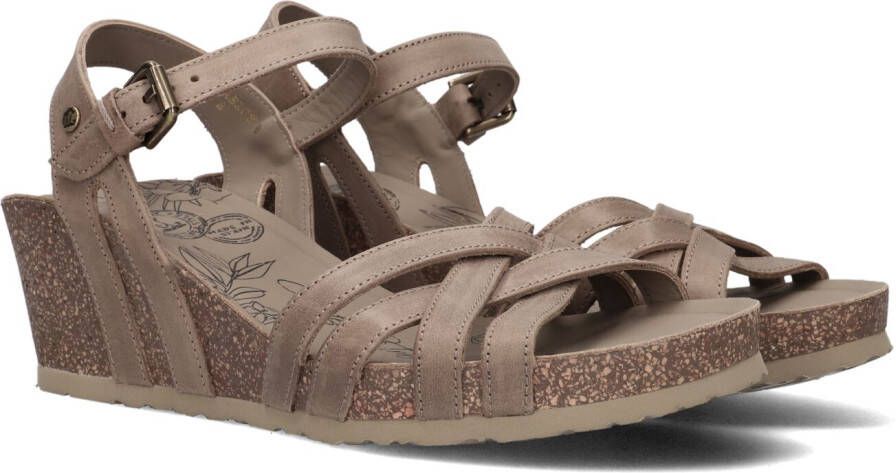 Panama Jack Vera Sandalen Met Sleehak Dames Taupe