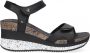Panama Jack Nica Sport B1 sandalen met sleehak zwart - Thumbnail 1