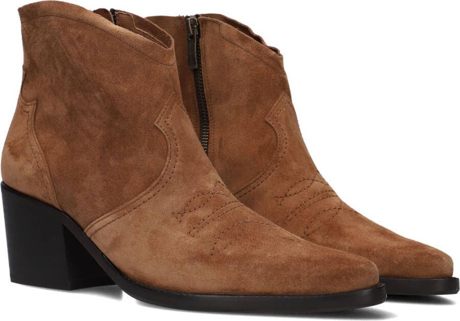 Paul Green 8110 Enkellaarsjes Enkelboots met rits Dames Cognac