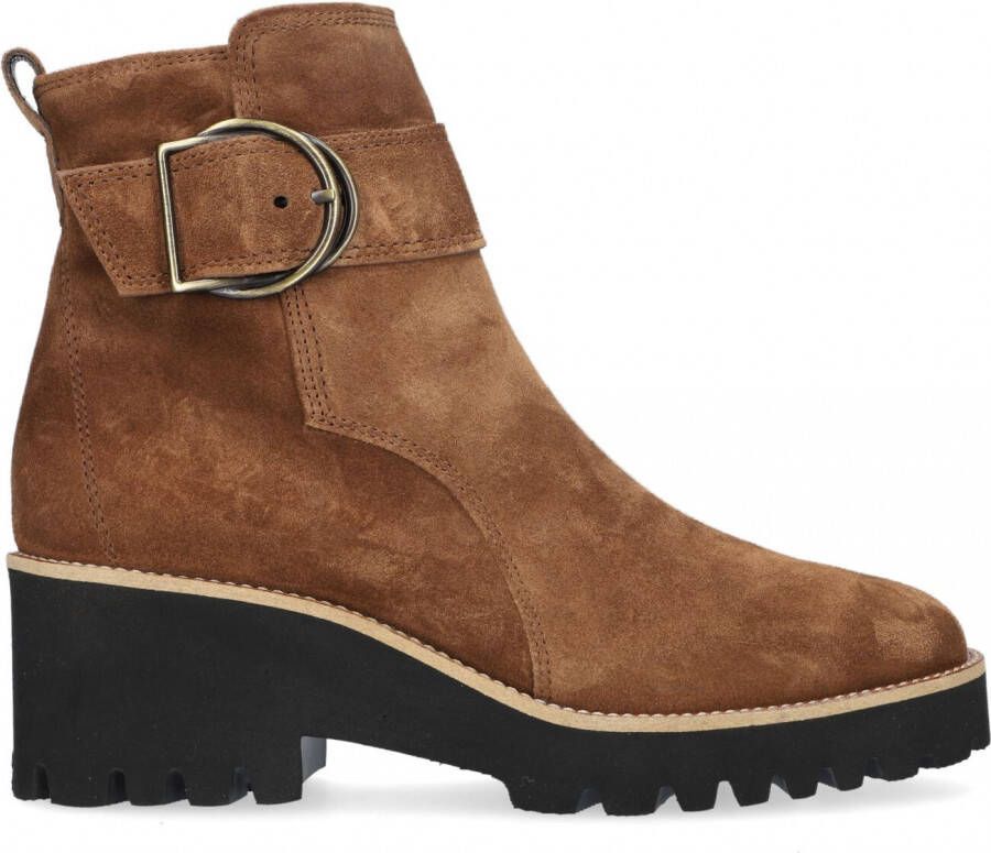 Paul Green Bruin Tinten 9763 Enkellaarsjes Enkelboots met rits Dames Cognac - Foto 2