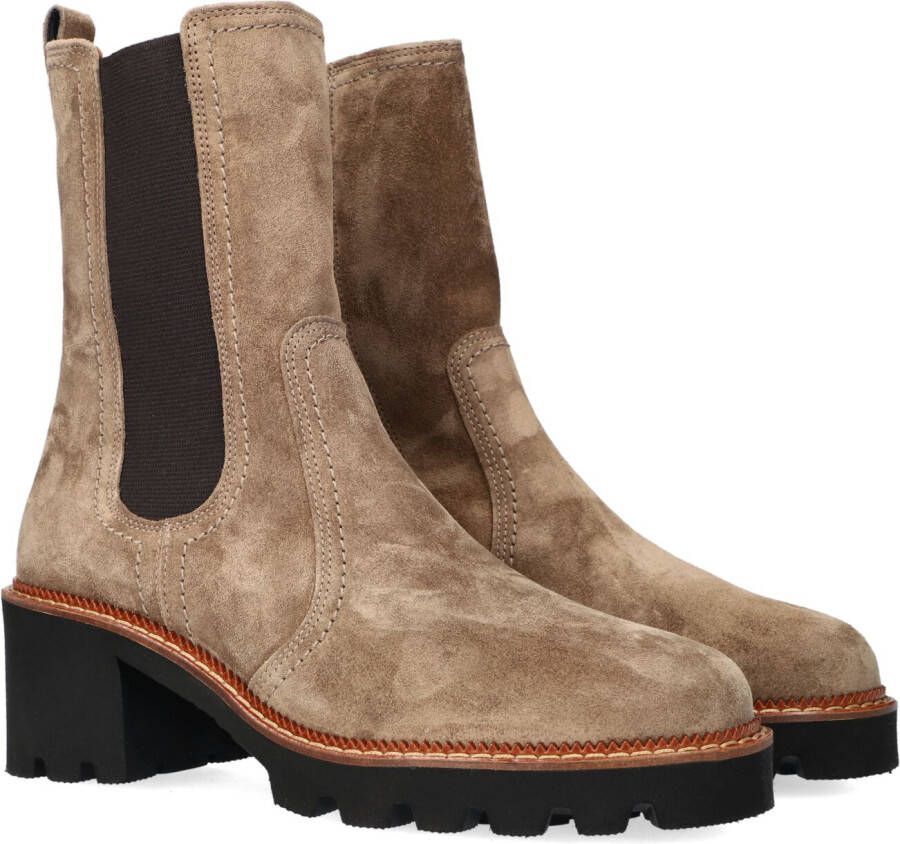 Bruin Tinten 9908 Chelsea boots Enkellaarsjes Dames Taupe