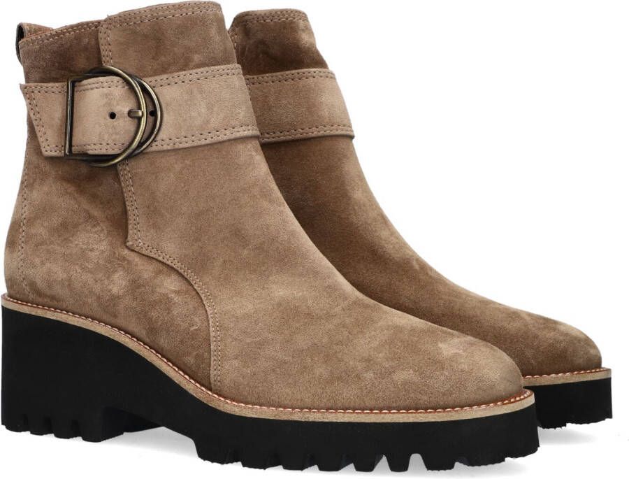 Paul Green 9763 Enkellaarsjes Enkelboots met rits Dames Taupe