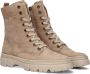 Bruin Tinten 9970 Veterboots Laarzen Met Veters Dames Taupe - Thumbnail 1