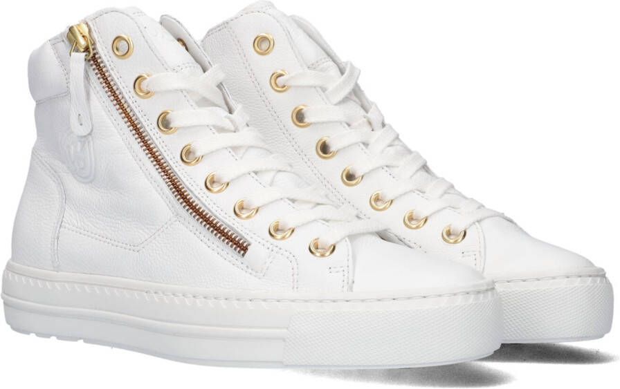 Paul Green 4024 Hoge sneakers Leren Sneaker Dames Wit
