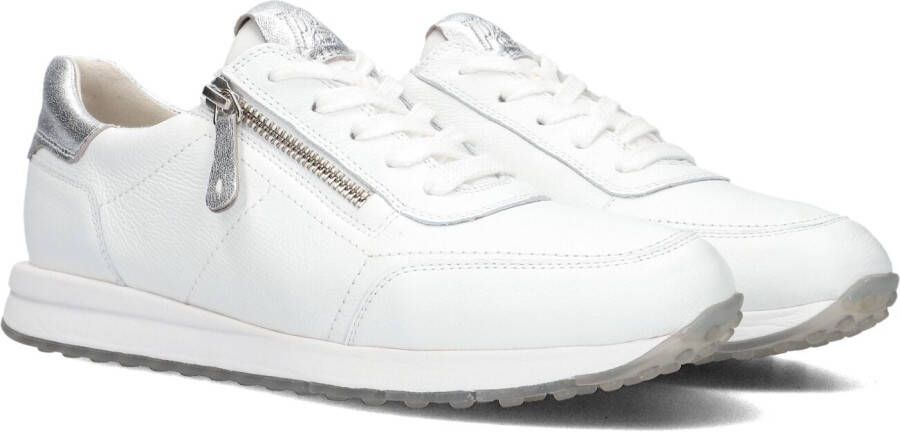 Paul Green Witte Lage Sneakers met Zilveren Accenten White Dames