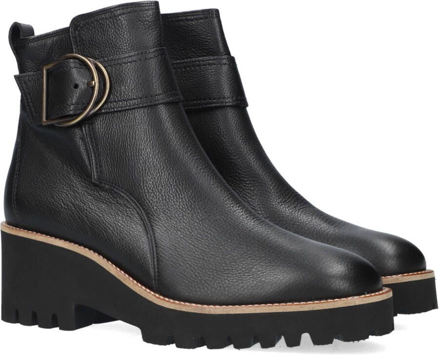 PAUL GREEN Enkellaarsjes Dames 9763 Maat: 41 Materiaal: Leer Kleur: Zwart