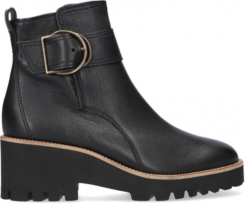 PAUL GREEN Enkellaarsjes Dames 9763 Maat: 42 Materiaal: Leer Kleur: Zwart
