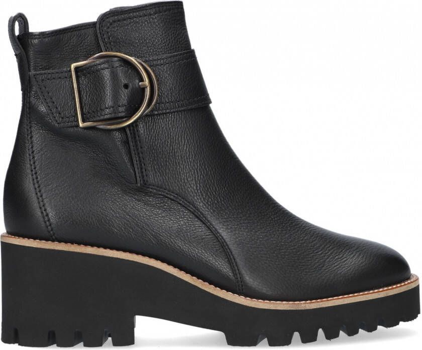 PAUL GREEN Enkellaarsjes Dames 9763 Maat: 42 5 Materiaal: Leer Kleur: Zwart