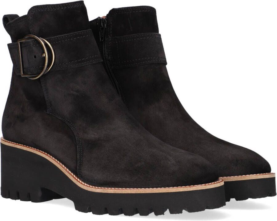 Paul Green 9763 Enkellaarsjes Enkelboots met rits Dames Zwart