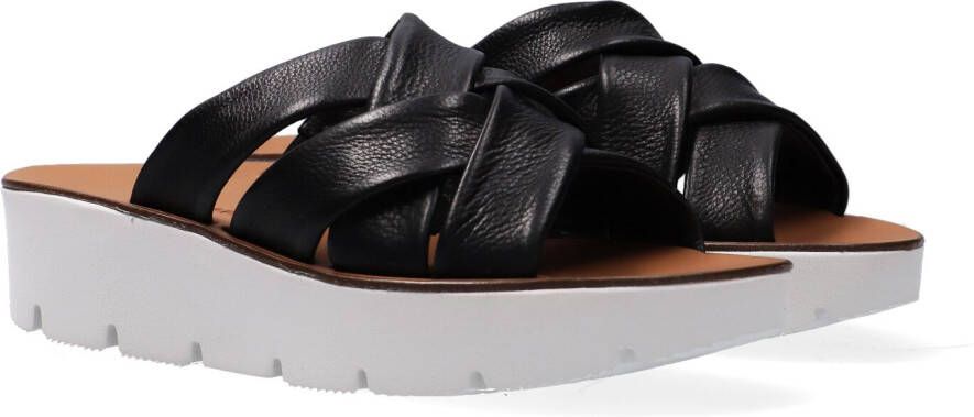 Paul Green Zwarte Plateauslippers Trendy Stijl Black Dames