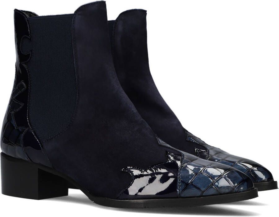 Pertini Chelsea boots Dames Laarzen Damesschoenen Suède Crocoprint 30961 croco sue Blauw