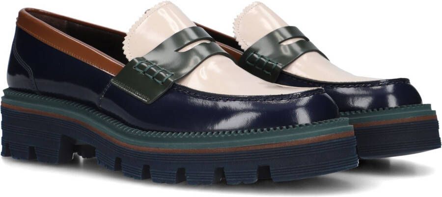 Pertini Instappers Dames Instapschoenen Damesschoenen Leer 32503 Blauw combi