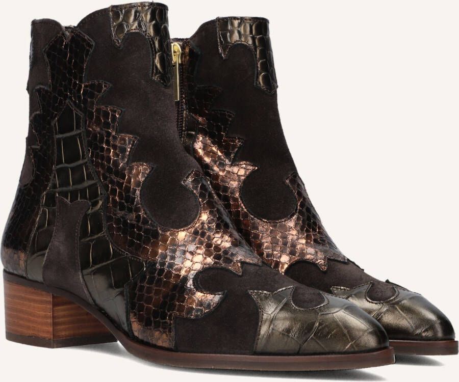 PERTINI Enkellaarsjes Dames 32709 Maat: 38 Materiaal: Suède Kleur: Brons