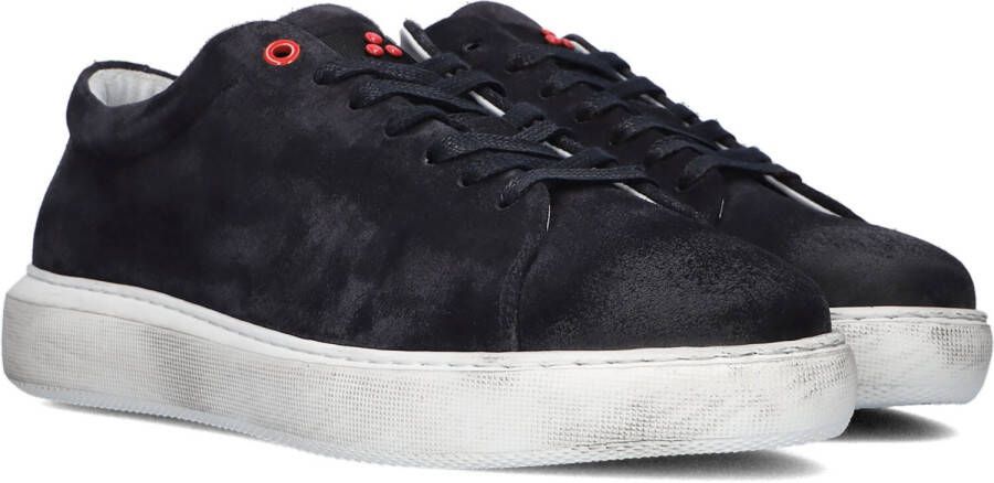 Peuterey Suède Leren Lage Tennisschoenen Blue Heren