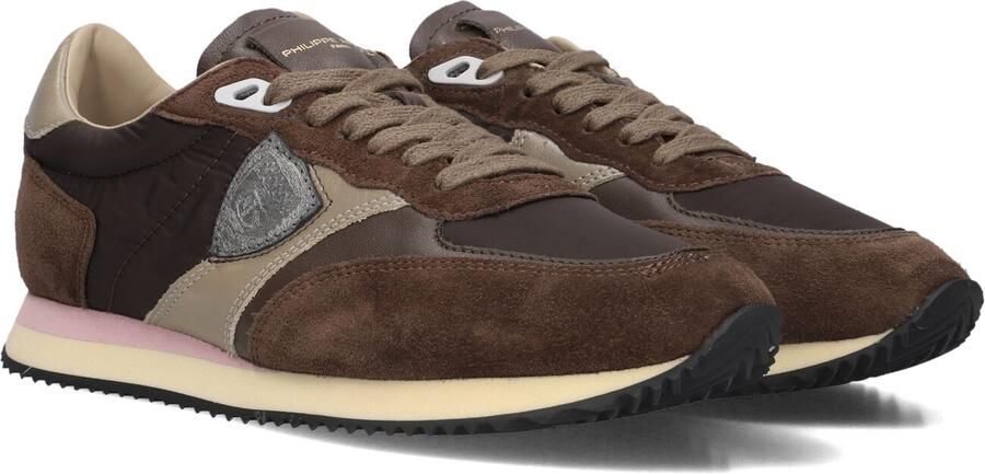 PHILIPPE MODEL Lage Sneakers Dames Blville Low Woman Textiel Bruin